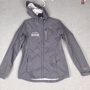 Paradox Rain Jacket Mens Small Gray‎ Full Zip Hooded Windbreaker Long Sleeve